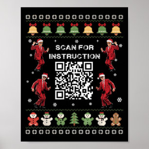 QR Trump Dance Code President Scan voor instructie Poster