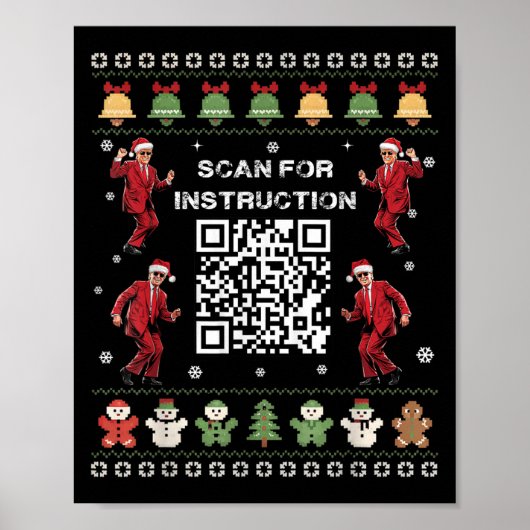 QR Trump Dance Code President Scan voor instructie Poster (Voorkant)