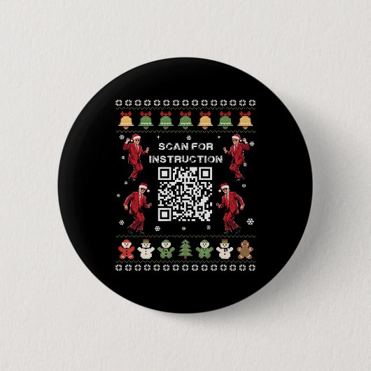 QR Trump Dance Code President Scan voor instructie Ronde Button 5,7 Cm (Voorkant)