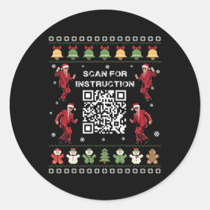 QR Trump Dance Code President Scan voor instructie Ronde Sticker