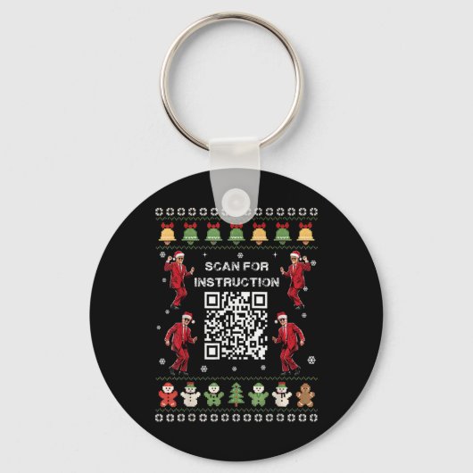 QR Trump Dance Code President Scan voor instructie Sleutelhanger (Voorkant)