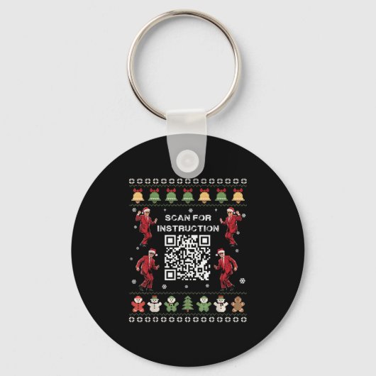 QR Trump Dance Code President Scan voor instructie Sleutelhanger (Voorkant)