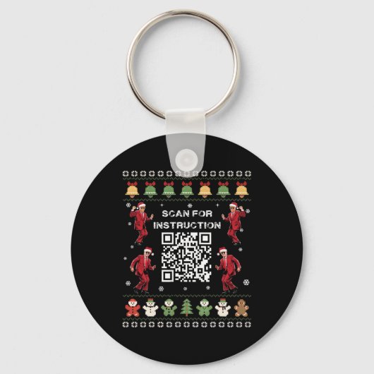 QR Trump Dance Code President Scan voor instructie Sleutelhanger (Voorkant)