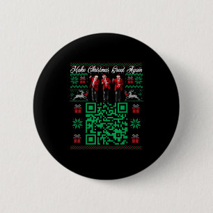 Qr Trump Dans Code Kerstman Trump Maak Kerstmis Gr Ronde Button 5,7 Cm