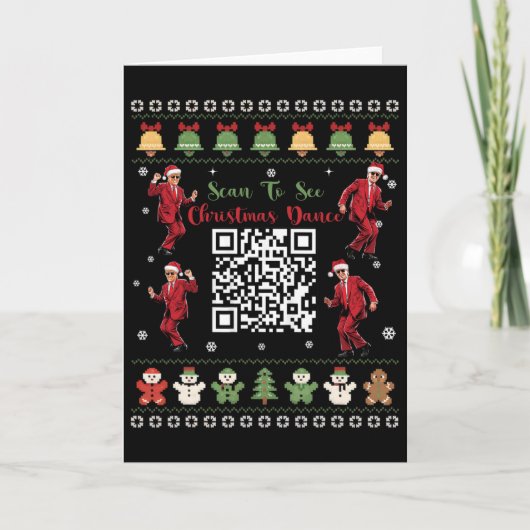 Qr Trump Dans Code President Dans Code Kerstmis Kaart (Voorkant)