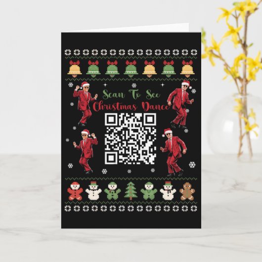 Qr Trump Dans Code President Dans Code Kerstmis Kaart (Gele Bloem)