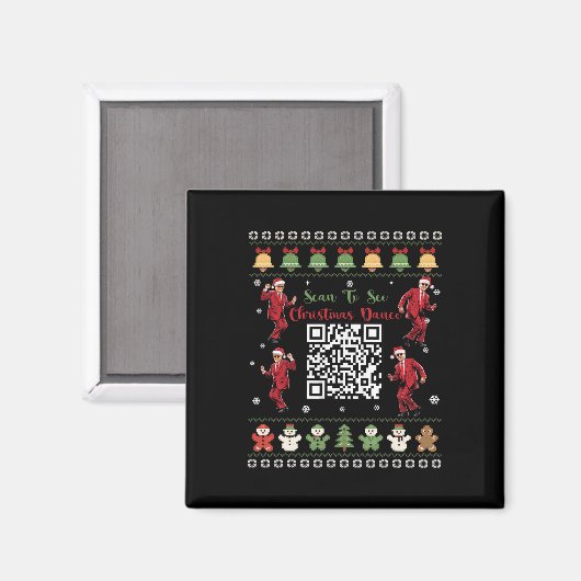 Qr Trump Dans Code President Dans Code Kerstmis Magneet (Voorkant / Achterkant)