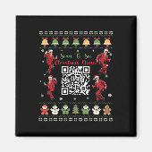 Qr Trump Dans Code President Dans Code Kerstmis Magneet (Voorkant)
