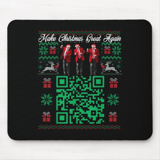 Qr Trump Dans Code Santa Trump Maak Kerstmis Gro Muismat (Voorkant)