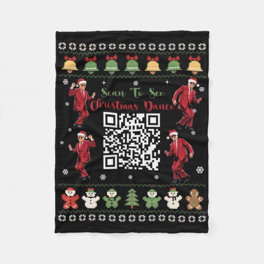 Qr Trump Danscode President Danscode Kerstmis Fleece Deken (Voorkant)