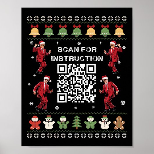 Qr Trump Danscode President Scan Voor Instructie Poster (Voorkant)