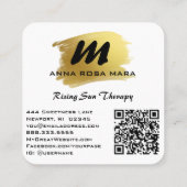 *~* QR Turuqoise Gold AP66 FOTO Luxe LOGO Agate Vierkante Visitekaartje (Achterkant)