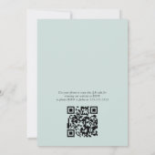 QR Verjaardag Feestelijke Blauwe en Witte Bloemen  Kaart (Achterkant)