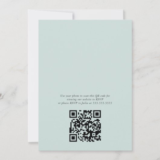 QR Verjaardag Feestelijke Blauwe en Witte Bloemen  Kaart (Achterkant)