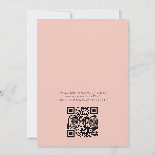 QR Verjaardag Koraal Bloemen en Ballonnen Kaart (Achterkant)