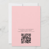 QR Verjaardag Waterverf Shabby Chic Roze Kaart (Achterkant)