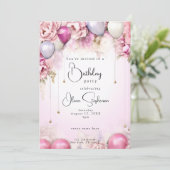 QR Verjaardagstinten van Magenta Kaart (Staand voorkant)