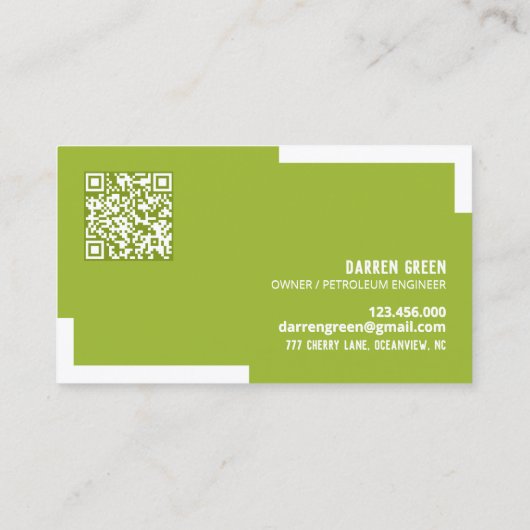 QR-Visitekaartje aardolie-industrie Visitekaartje (Achterkant)