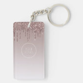 QR Visitekaartje Blush roze druppelaar Glitter Sleutelhanger (achterkant)