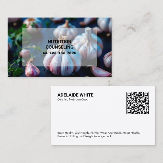 QR voedingsdeskundige diëtist Visitekaartje (Voorkant / Achterkant)