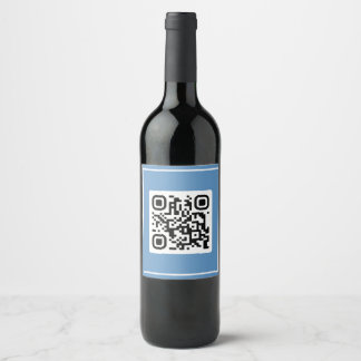 QR-voorstel - Wil je met me trouwen? Blauw Wijn Etiket