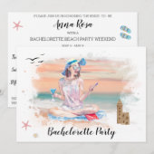 *~* QR Vriendinnen Strandweekend Feestuitnodiging Kaart (Voorkant / Achterkant)