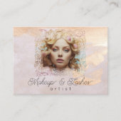 *~* QR Vrouwen Girly Beige Peach Pastel Visitekaartje (Voorkant)