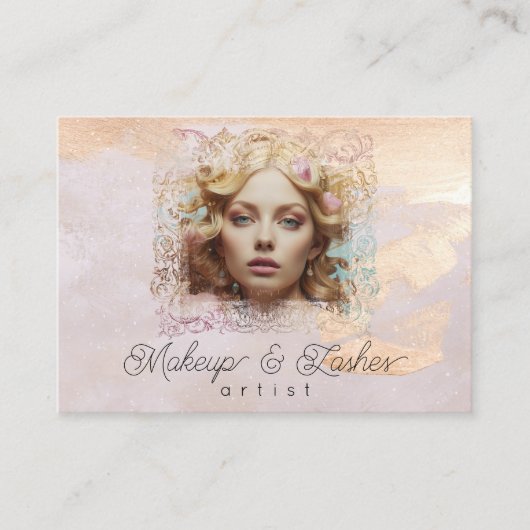 *~* QR Vrouwen Girly Beige Peach Pastel Visitekaartje (Voorkant)