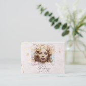*~* QR Vrouwen Girly Lavendel Roos Pastel Visitekaartje (Staand voorkant)
