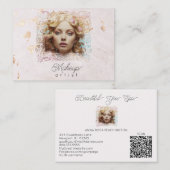 *~* QR Vrouwen Girly Lavendel Roos Pastel Visitekaartje (Voorkant / Achterkant)