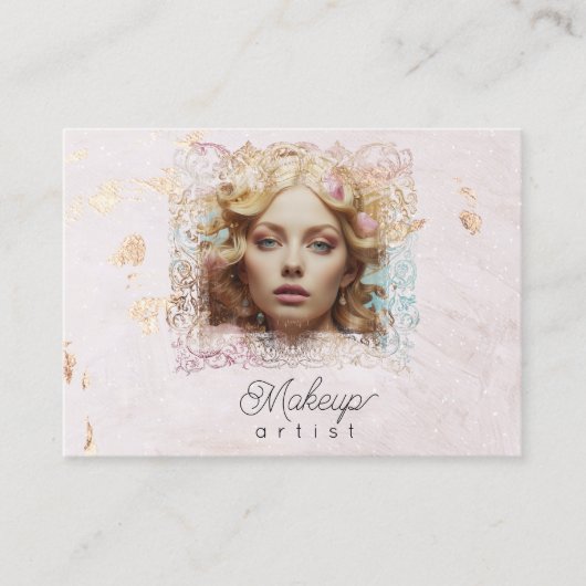 *~* QR Vrouwen Girly Lavendel Roos Pastel Visitekaartje (Voorkant)