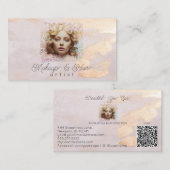 *~* QR Vrouwen Girly Peach Beige Pastel Visitekaartje (Voorkant / Achterkant)
