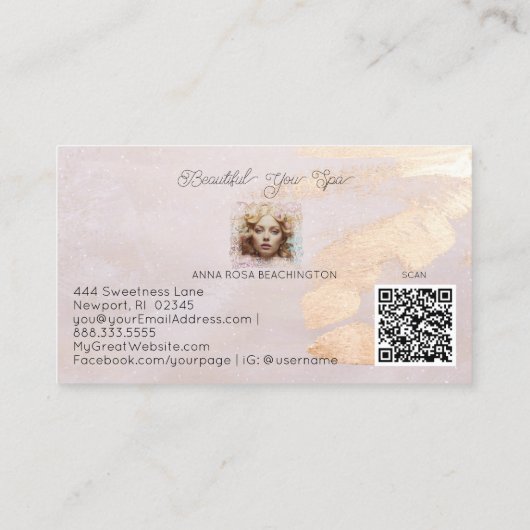 *~* QR Vrouwen Girly Peach Beige Pastel Visitekaartje