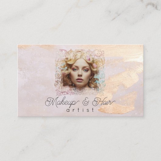 *~* QR Vrouwen Girly Peach Beige Pastel Visitekaartje (Voorkant)