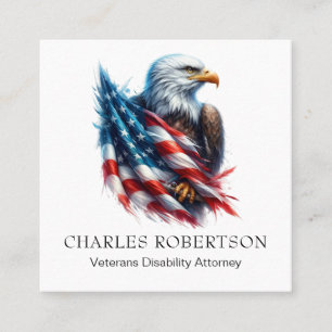 *~* QR VS Amerikaanse vlag Kale Eagle AP16 Vierkante Visitekaartje