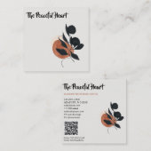 *~* QR Wabi -Sabi Abstracte minimale inkt AR27 Een Vierkante Visitekaartje (Voorkant / Achterkant)