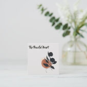 *~* QR Wabi -Sabi Abstracte minimale inkt AR27 Een Vierkante Visitekaartje (Staand voorkant)