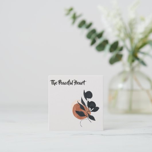 *~* QR Wabi -Sabi Abstracte minimale inkt AR27 Een Vierkante Visitekaartje (Staand voorkant)