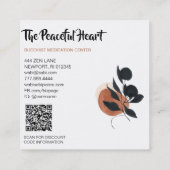 *~* QR Wabi Sabi Abstracte minimale inkt AR27 Eenv Vierkante Visitekaartje (Achterkant)