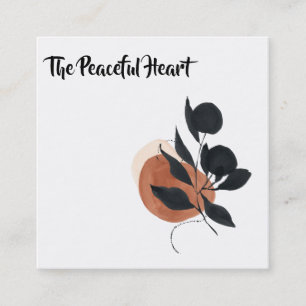 *~* QR Wabi Sabi Abstracte minimale inkt AR27 Eenv Vierkante Visitekaartje