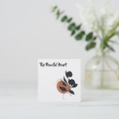 *~* QR Wabi Sabi Abstracte minimale inkt AR27 Eenv Vierkante Visitekaartje (Staand voorkant)