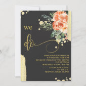 *~* QR - WE DOEN AR15 Roze Rose Floral RSVP WEDDIN Kaart (Voorkant)