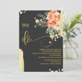 *~* QR - WE DOEN AR15 Roze Rose Floral RSVP WEDDIN Kaart (Staand voorkant)