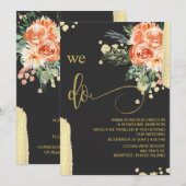 *~* QR - WE DOEN AR15 Roze Rose Floral RSVP WEDDIN Kaart (Voorkant / Achterkant)