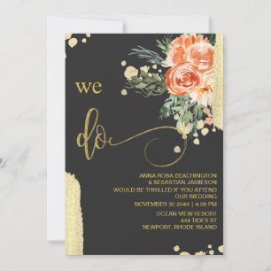 *~* QR - WE DOEN AR15 Roze Rose Floral RSVP WEDDIN Kaart