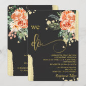 *~* QR WE DOEN AR15 Roze Rose Floral RSVP WEDDING Kaart (Voorkant / Achterkant)