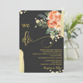 *~* QR WE DOEN AR15 Roze Rose Floral RSVP WEDDING Kaart (Staand voorkant)