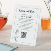 QR Wedding Menu Tijdloze Bloei Reclamebord Met Voetstuk (Insitu)