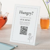 QR Wedding Menu Tijdloze Bloei Reclamebord Met Voetstuk (Insitu)