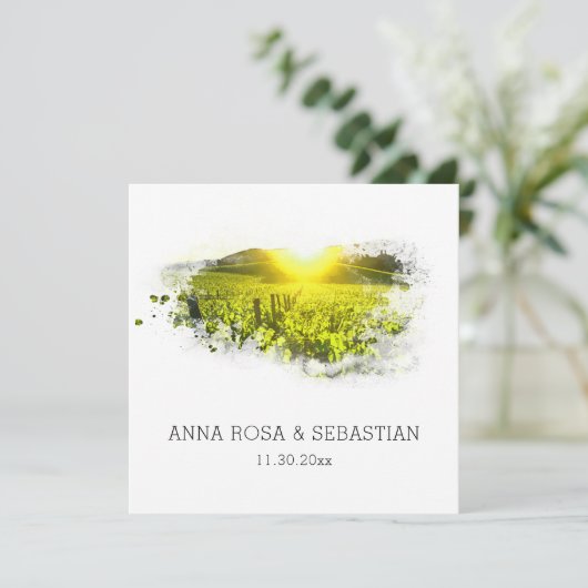 *~* QR Wijngaard Druiven Italië AR21 RSVP Huwelijk Kaart (Staand voorkant)